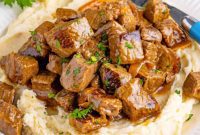 Garlic Butter Infused Slow Cooker Steak Bites