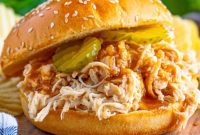 Effortless Crock Pot Nashville Hot Pulled Chicken