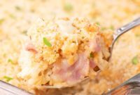 Golden Baked Chicken Ham and Swiss Casserole