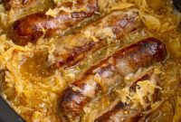 Hearty Slow Cooker Brats with Sauerkraut