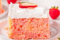 Velvety Strawberry Poke Cake Bliss