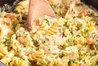 Ultimate Slow Cooker Chicken Pot Pie Pasta