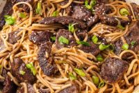 Sweet and Savory Mongolian Beef Noodle Stir-fry