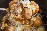 Slow Cooker Smothered French Onion Meatballs