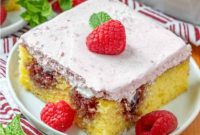 Zesty Lemon Raspberry Poke Cake