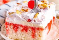 Luscious Cherry Almond Poke Cake