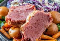 Tender Instant Pot Corned Beef with Tangy Irish Slaw