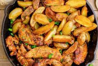 Golden Garlic Butter Chicken and Crispy Potatoes