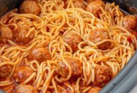 Effortless Slow Cooker Spaghetti and Meatballs