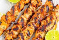 Sticky Honey Lime Chicken Skewers