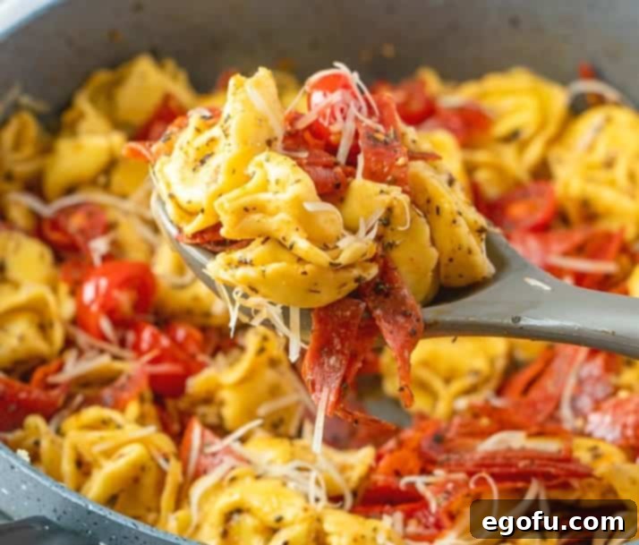 Creamy One Skillet Tortellini 1 featured 9376