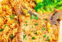 Golden Baked Pork Chops and Savory Rice