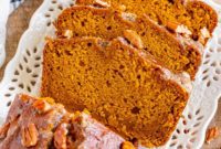 Spiced Pumpkin Bread with Caramel Brown Sugar Glaze