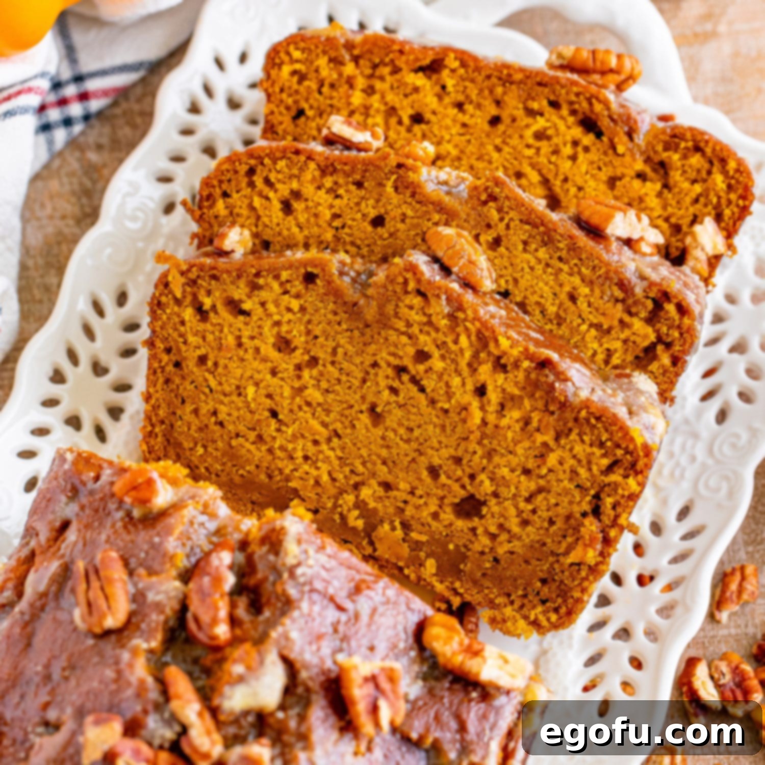 Spiced Pumpkin Bread with Caramel Brown Sugar Glaze 1 featured 9559