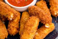 Golden, Gooey Homemade Mozzarella Sticks