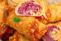 Crispy Reuben Egg Rolls