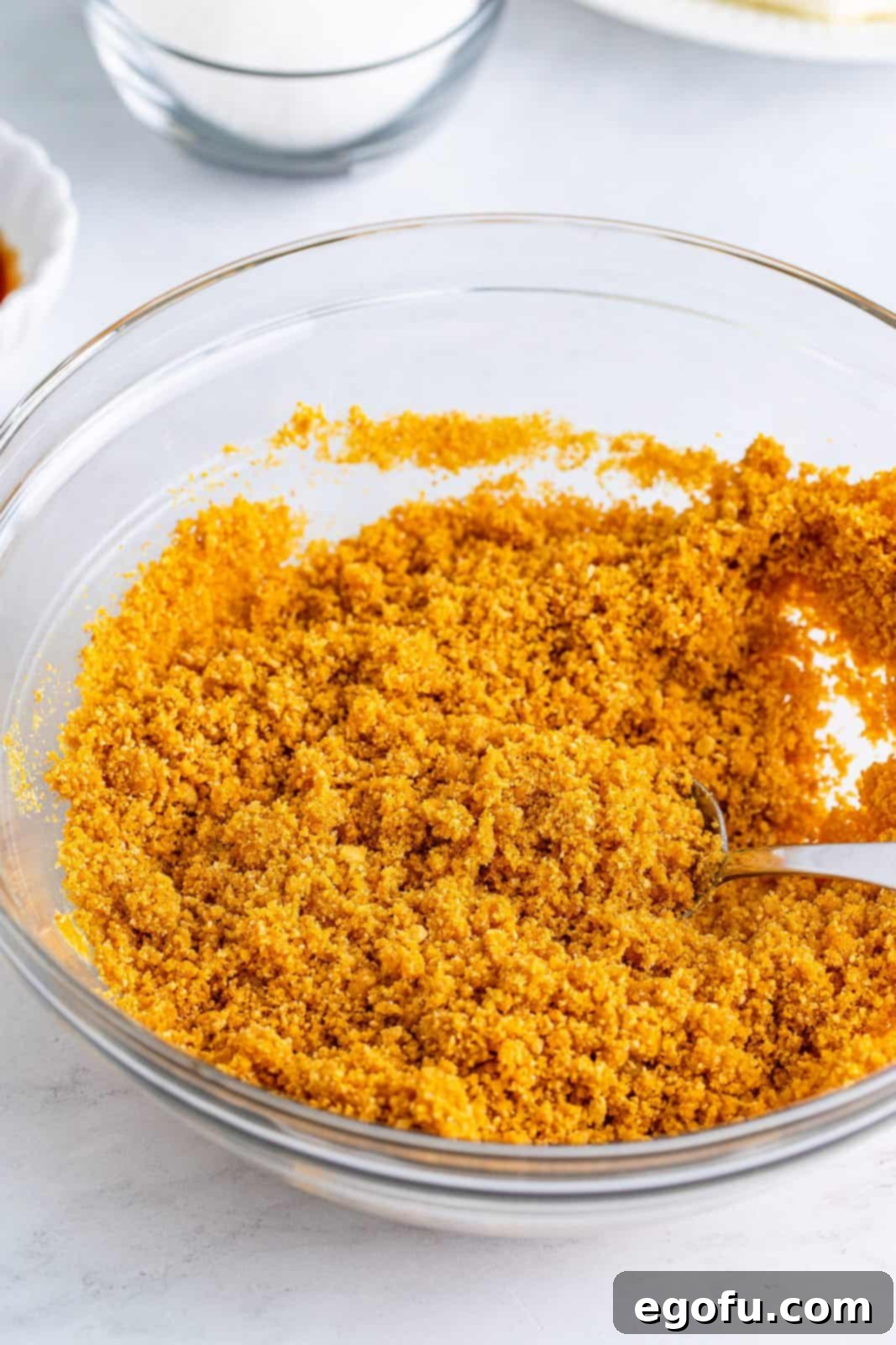 Crust ingredients mixed together in bowl.