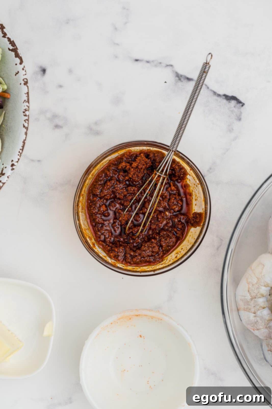 Taco seasoning mixed with melted butter.