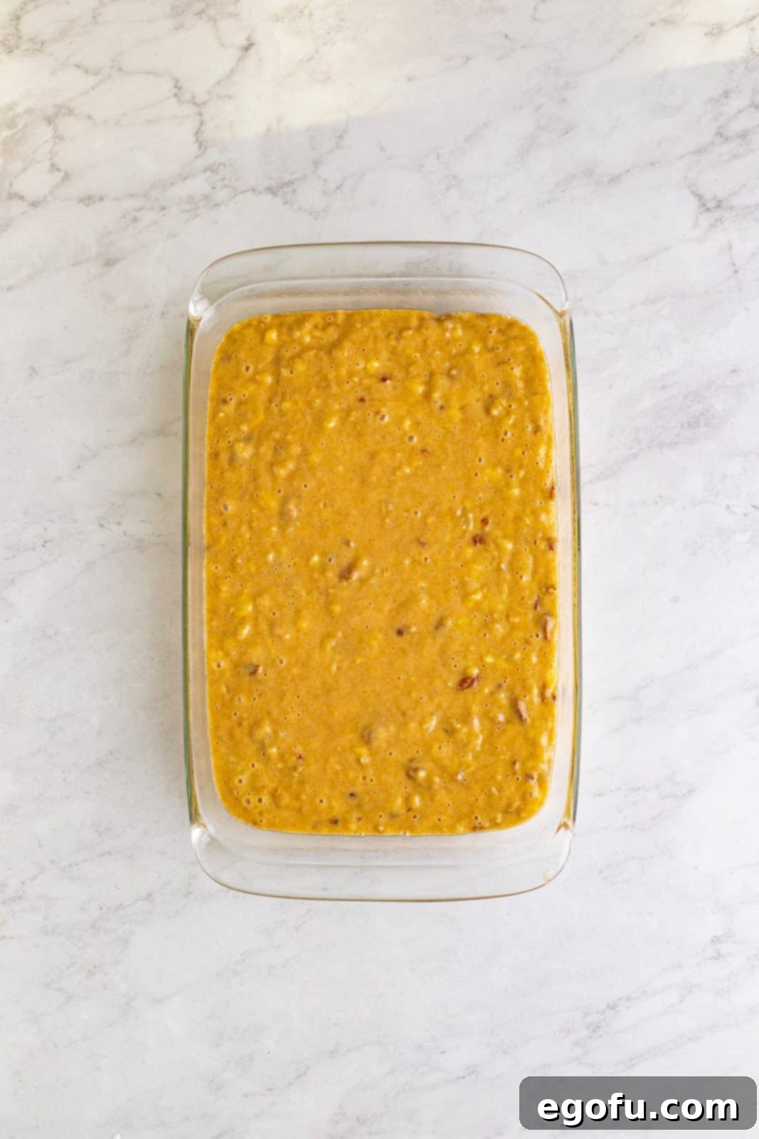 Southern Sunshine Cake 11 Cake batter poured into prepared pan.