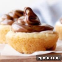 Square image close up of S'mores Cookie Cups.