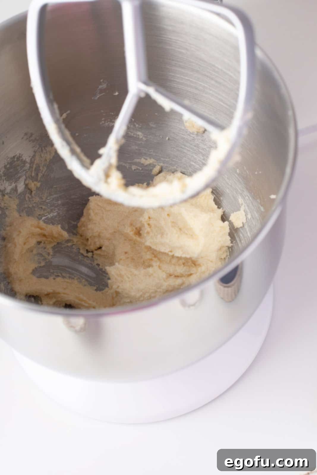 Butter and sugar beaten together in stand mixer.