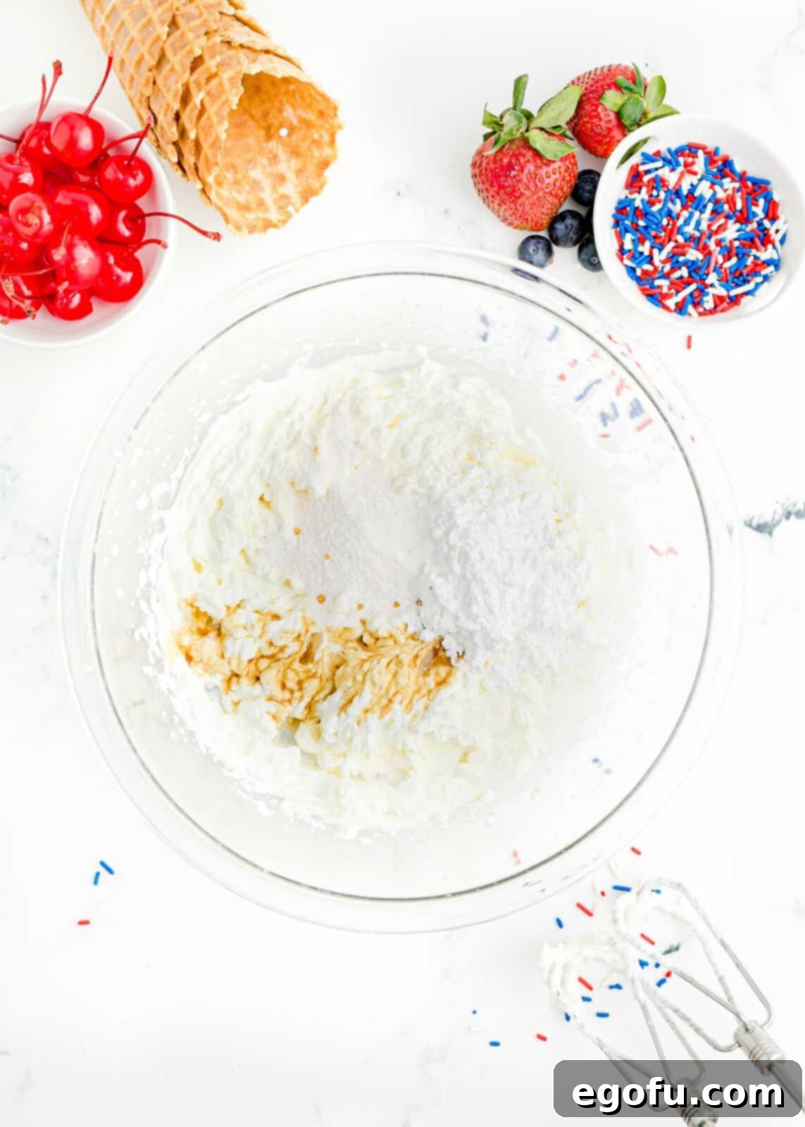 Pudding and extract added to whipped cream.