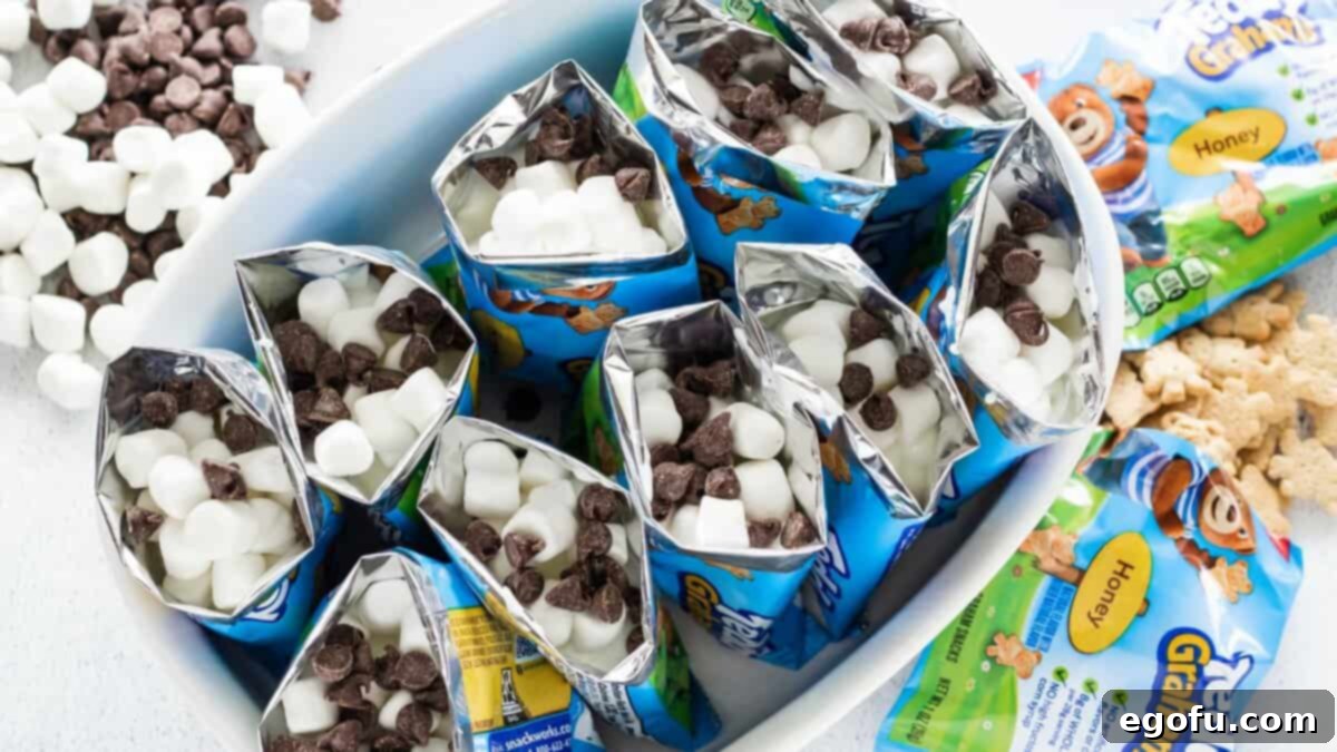 On the Go Smores 5 Marshmallows and chocolate chips added to top of pudding in dish.