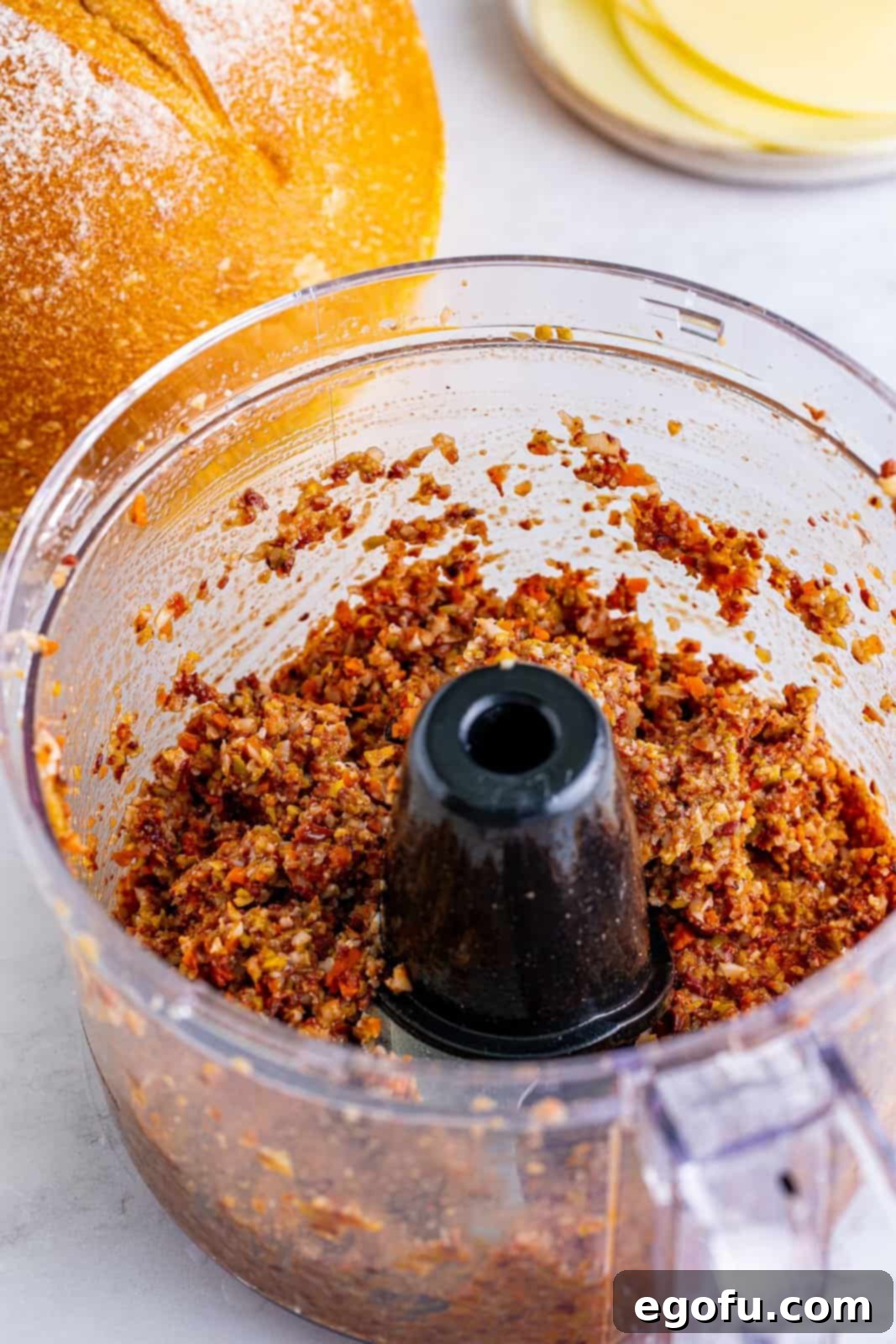 New Orleans' Signature Stack 5 Olive spread blended up in food processor.