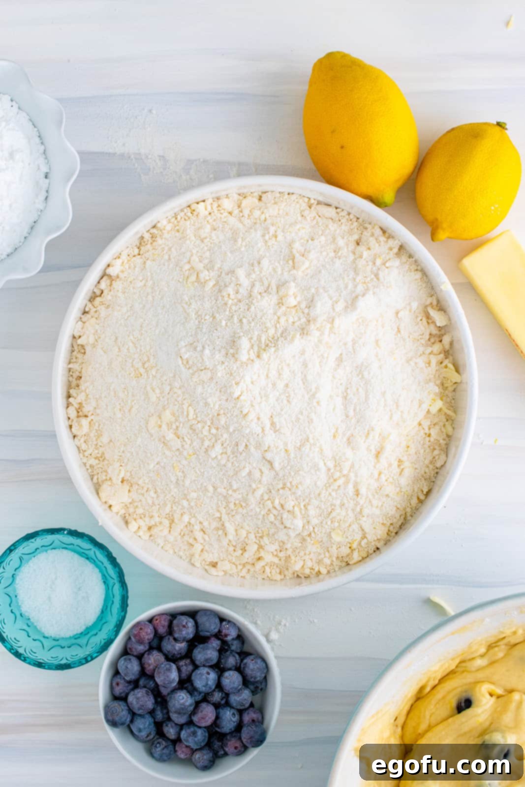 Crumble mixture mixed together in bowl.