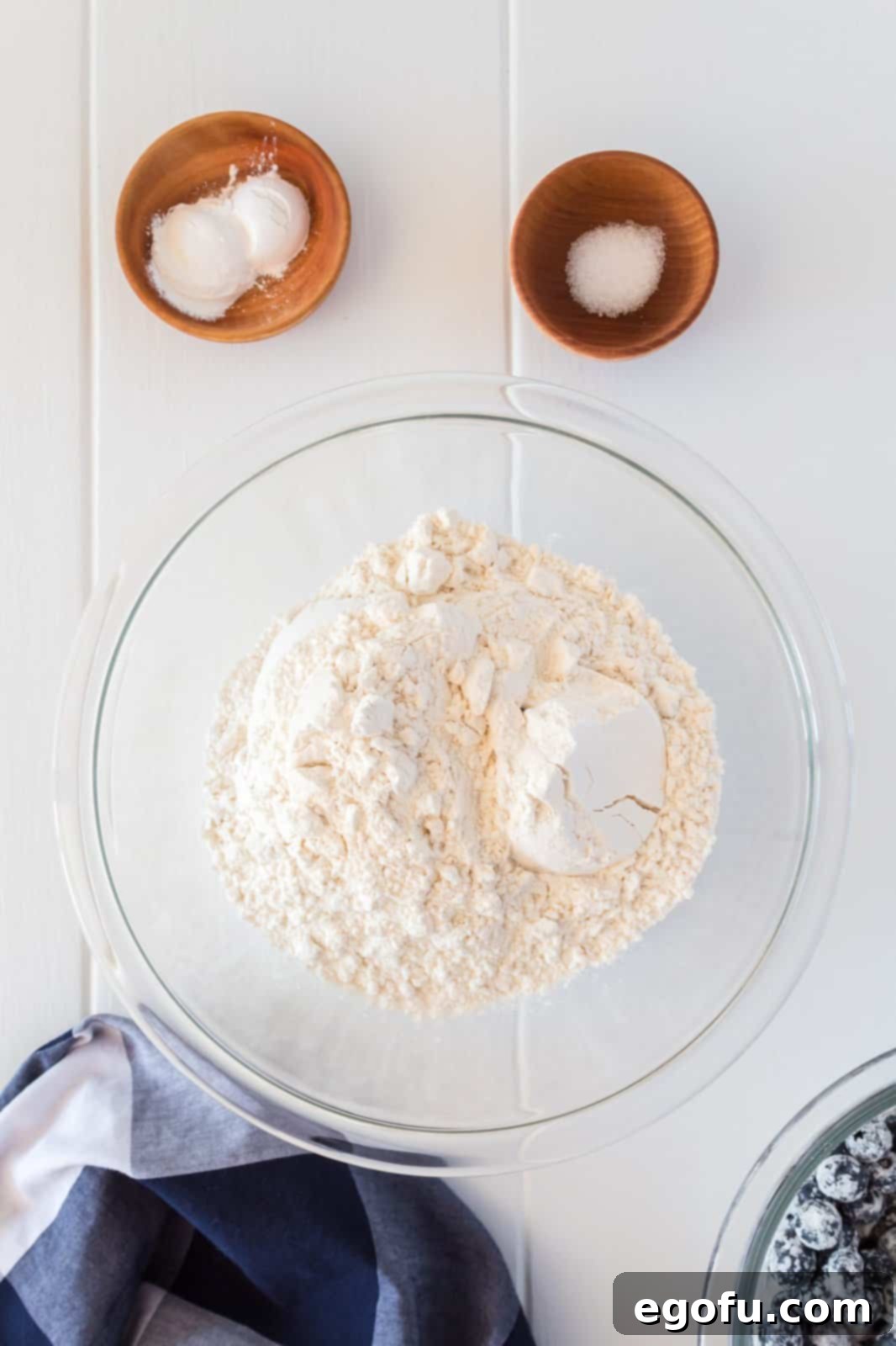Dry ingredients whisked together in bowl.
