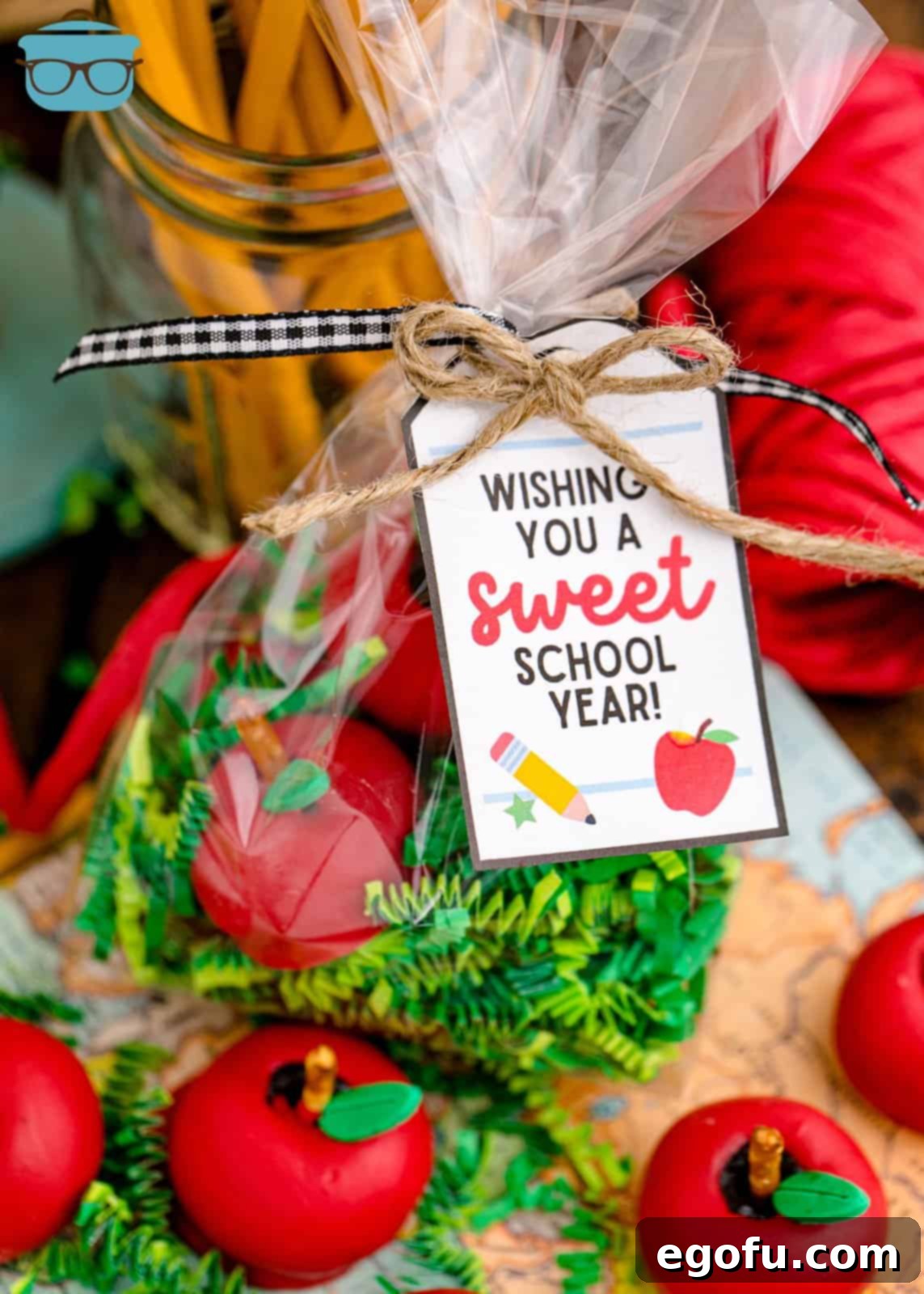 Individually bagged Oreo Truffles, each tied with a festive ribbon and an attached gift tag, making them perfect ready-to-give presents for school.