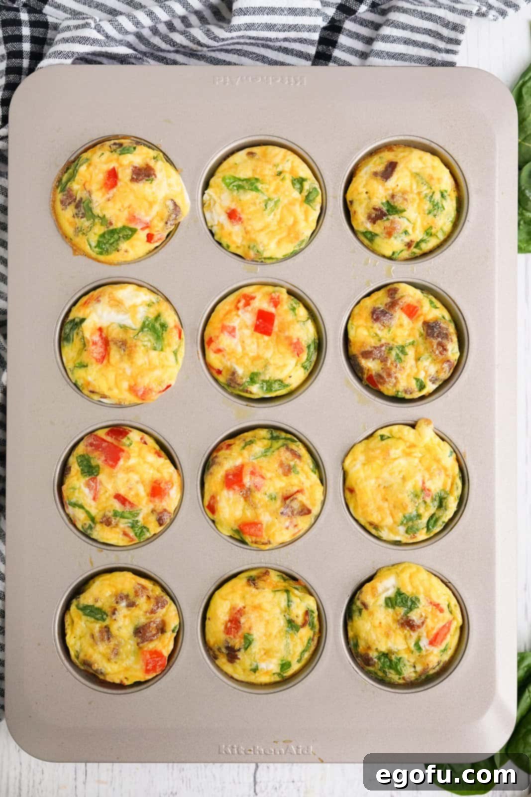 Finished back egg muffins in tin.