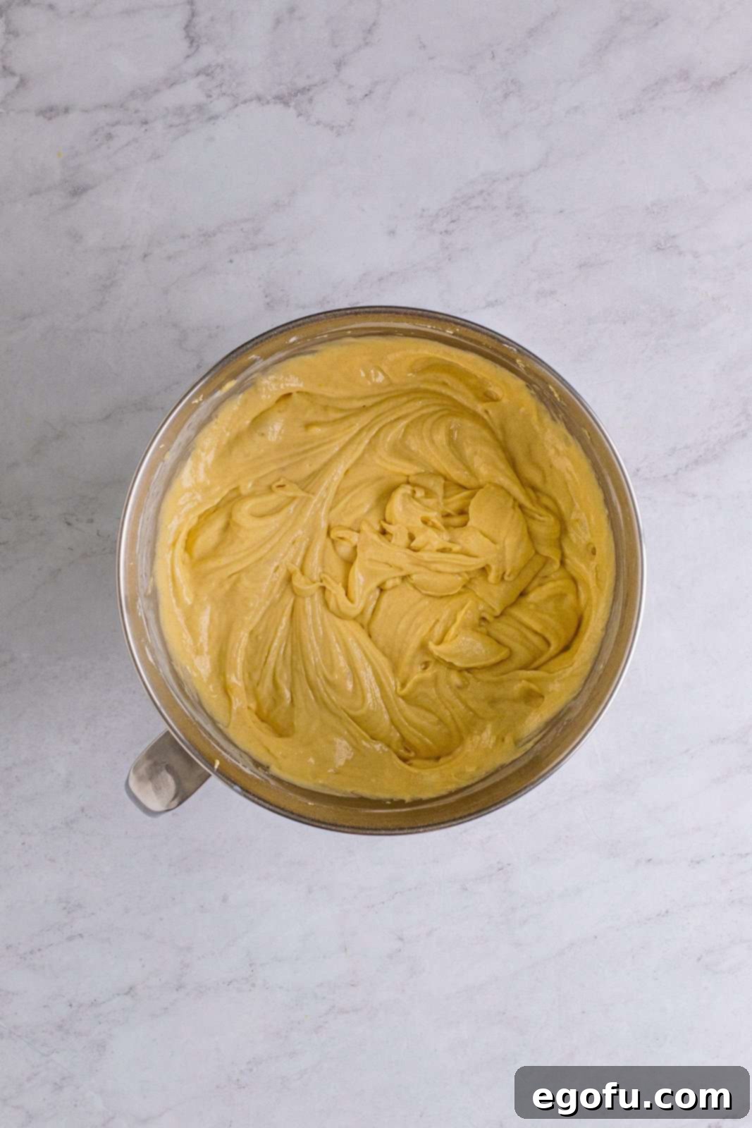 Golden Southern Caramel Delight 12 Cake batter after all dry and wet ingredients have been mixed.