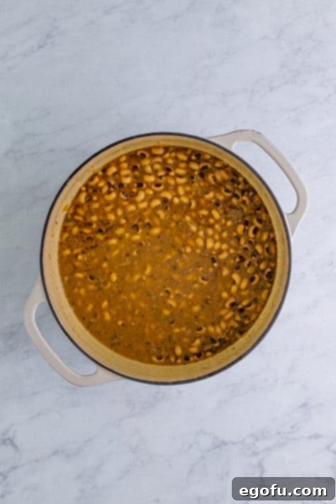 Down South Black Eyed Peas 15 Butter added to black eyed peas in dutch oven and stirred in.