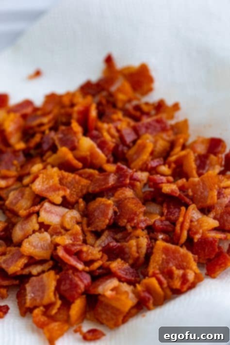 Down South Black Eyed Peas 10 Bacon cooked and drained on paper towels.