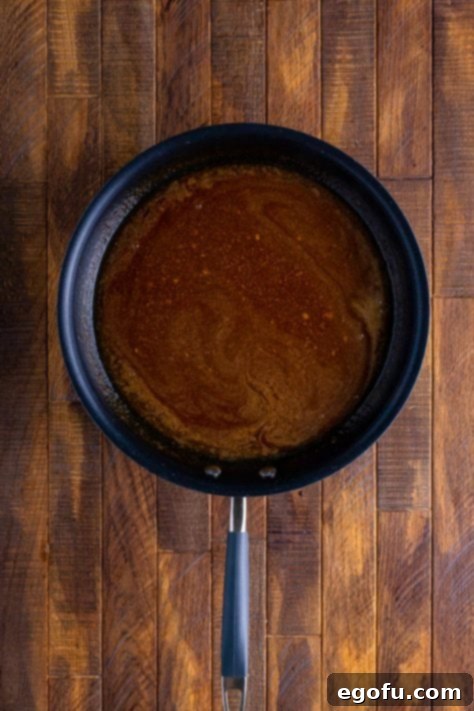 gravy added to a large skillet.
