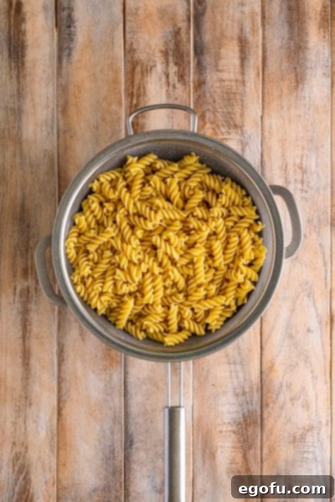 Ruby Tuesday Inspired Creamy Pasta Salad 11 A pot of rotini pasta.