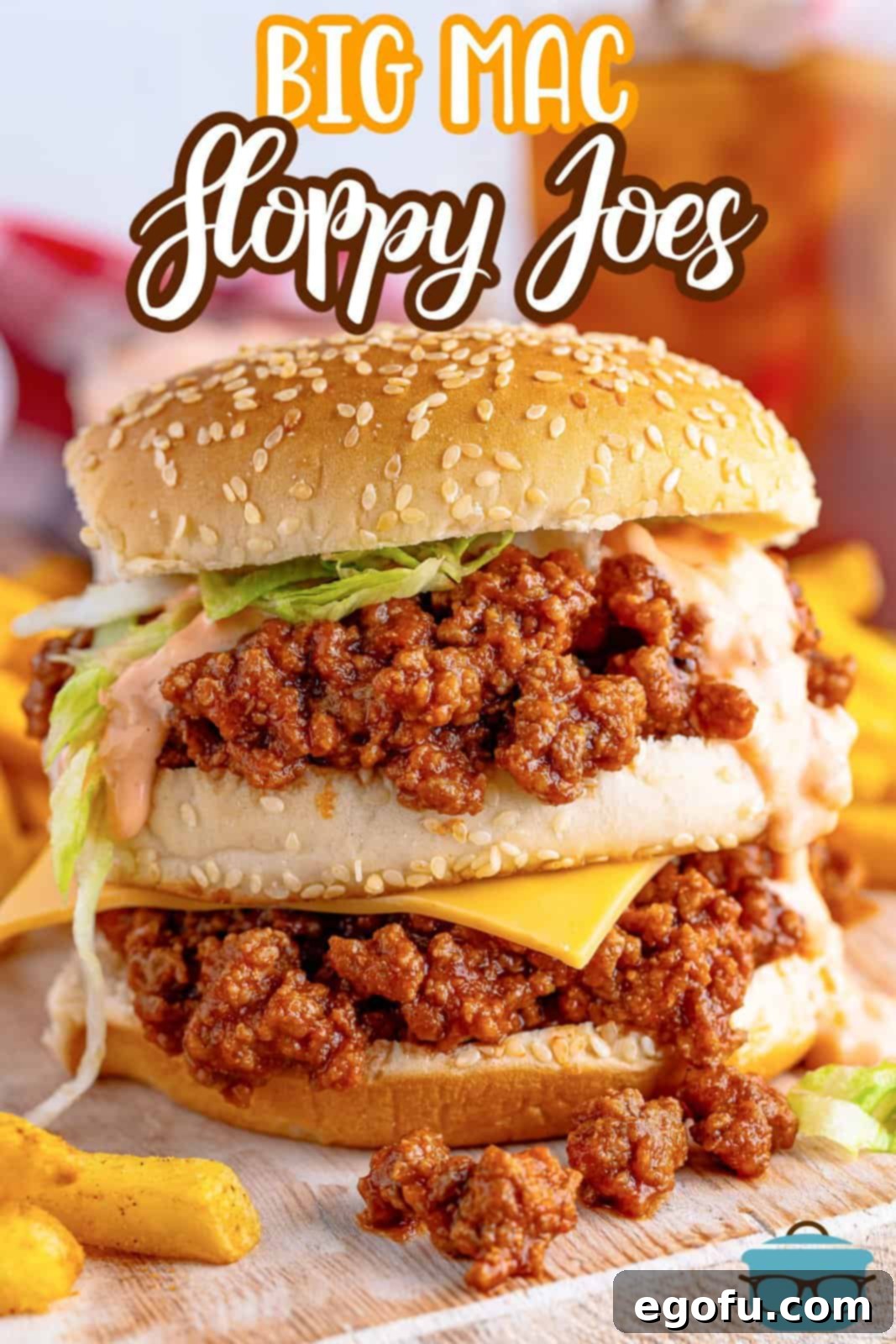 Mac Attack Sloppy Joes 3 A double decker Sloppy Joe sandwich with Big Mac Sauce.