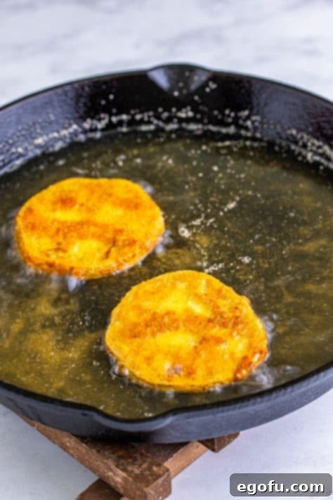 Tomatoes being fried in oil.