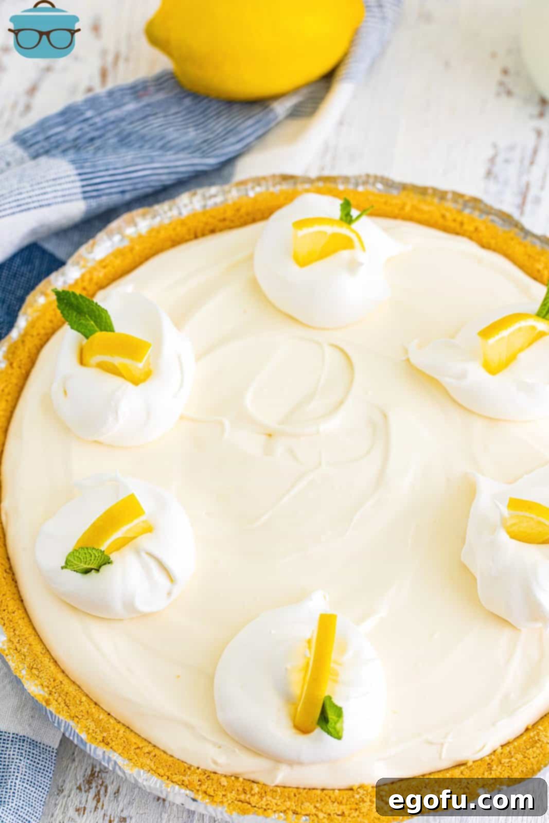 A vibrant, homemade Lemonade Pie, perfectly chilled and ready to serve.