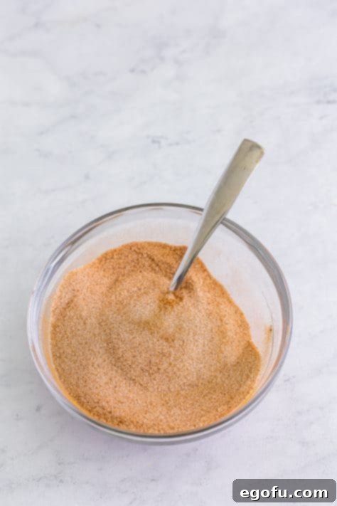 Cinnamon sugar mixture in a bowl.