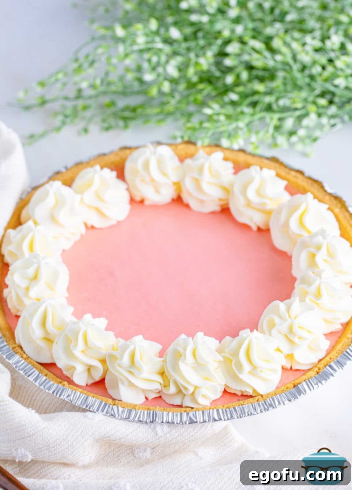 A full Strawberry Banana Jell-O pie.
