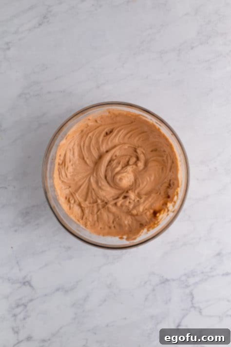 Amore Italian Dream Cake 15 Whipped topping mixed into chocolate pudding.