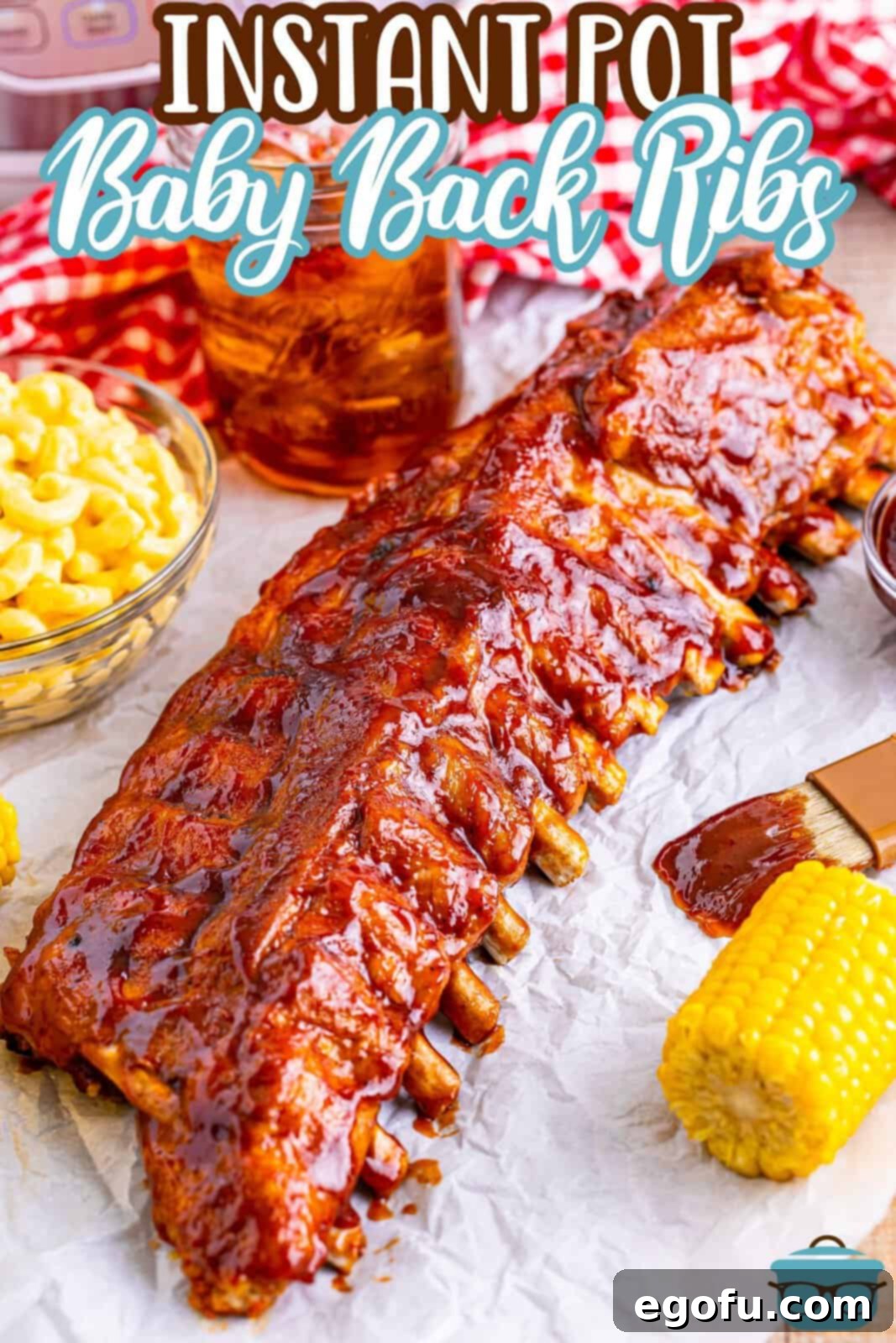 Instant Pot Ribs on the counter with sides.