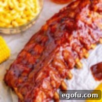 A rack of Instant Pot Ribs close up.