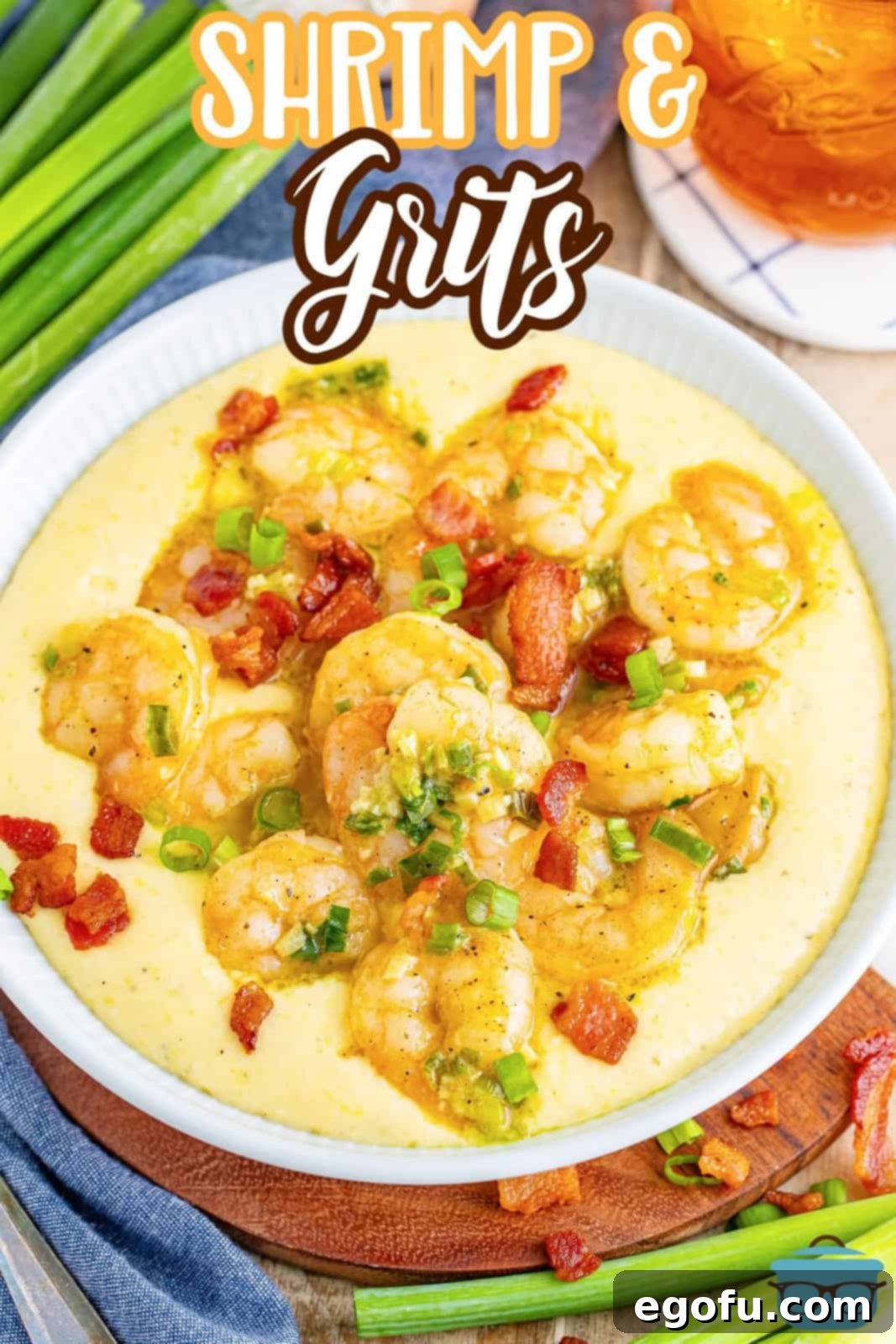 Bayou Bounty Shrimp and Grits 3 A beautiful bowl of cheesy shrimp and grits.