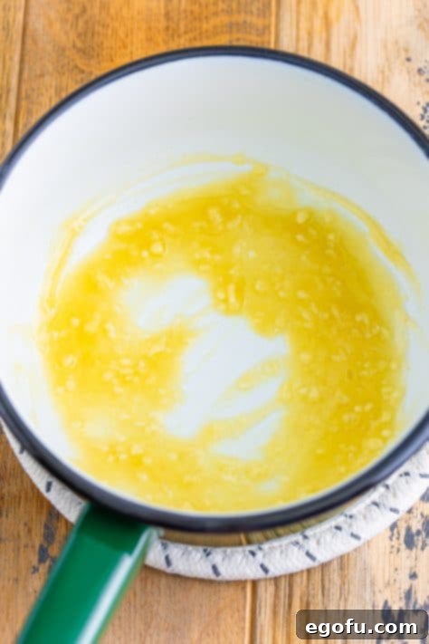 Garlic, butter and flour in a saucepan.