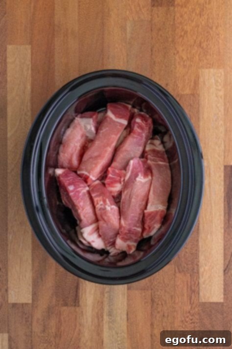 Fall-Apart Tender Mississippi Country Ribs 9 Country style ribs in a crock pot.