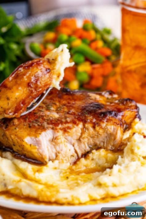 Soulful Mississippi Slow Cooker Pork 19 A Mississippi Pork Chop with a bite removed, showing its tenderness.