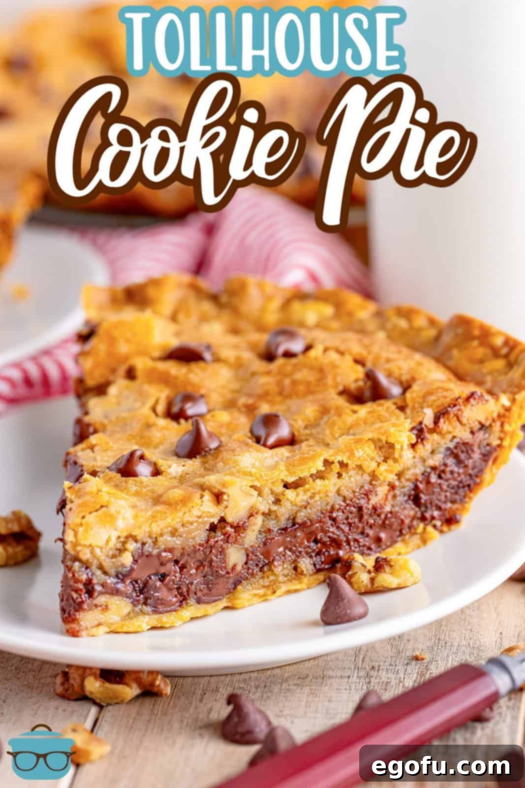 Plates with a slice of a freshly made cookie pie.